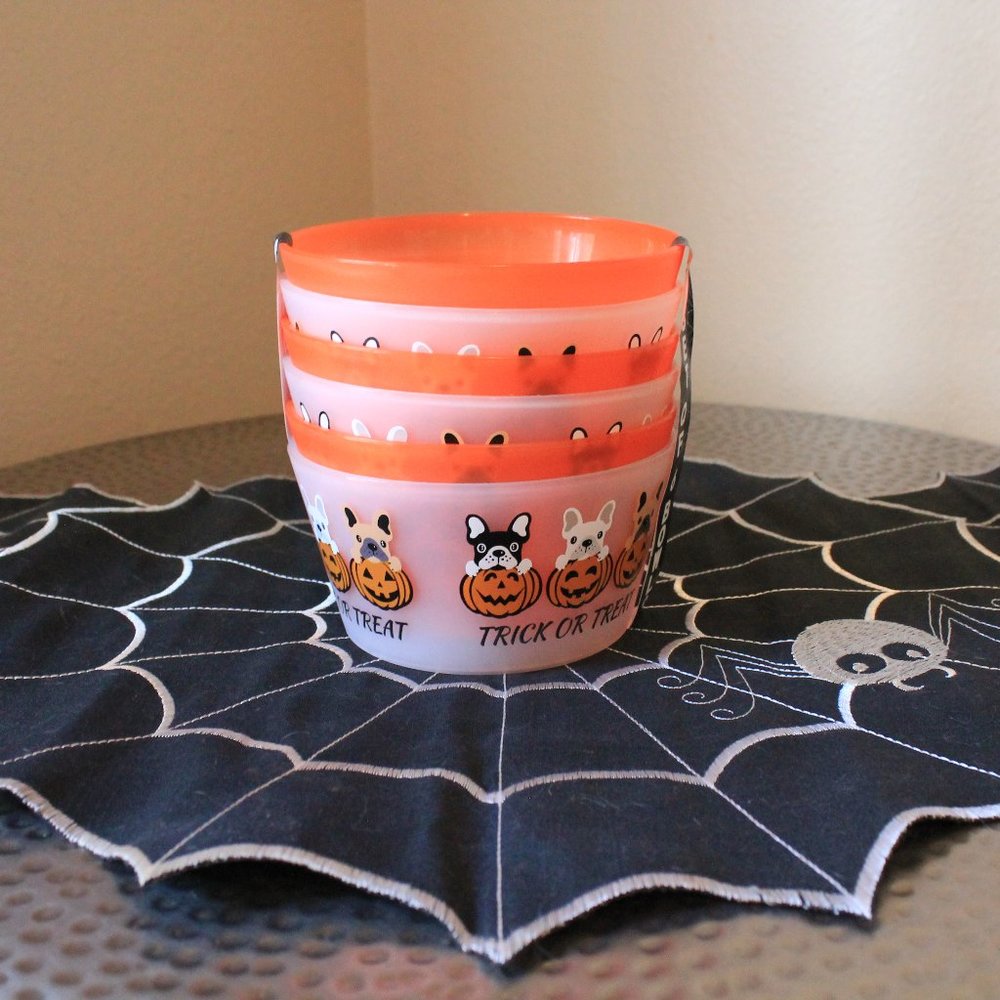 Trick Or Treat Halloween Frenchie Jack O' Lantern Pumpkin Bowls